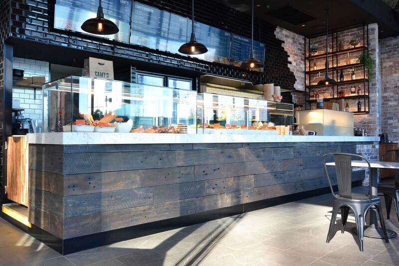 Cafe featuring reclaimed timber
