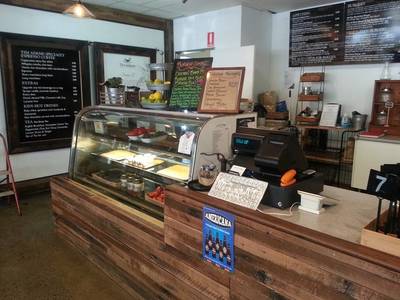 Cafe fit out on the Sunshine Coast Queensland QLD using reclaimed, recycled Australian Hardwood by Northern Rivers Recycled Timber.