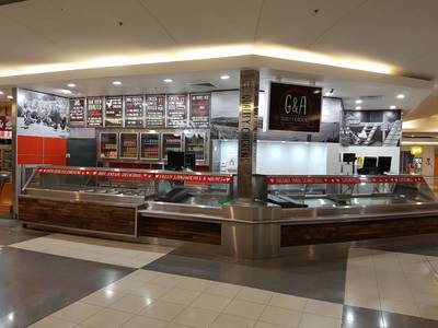Takeaway store fitout in Goulburn New South Wales using reclaimed, recycled Australian Hardwood by Northern Rivers Recycled Timber.