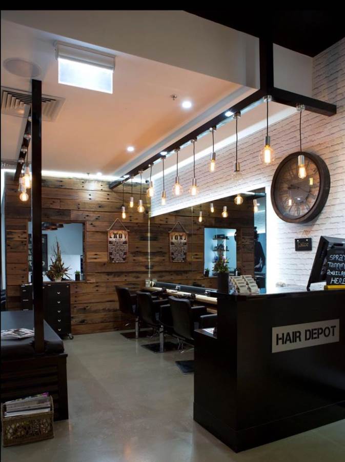 Northern Rivers Recycled Timber recycled Australian recycled railway sleepers rough sawn wall panels. For business, commercial or residential interior design. Hair Depot Emu Plains Sydney