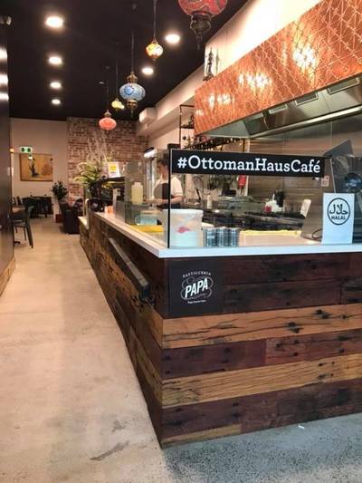 Cafe fit out using reclaimed, recycled Australian Hardwood sleeper panels in Auburn Sydney NSW by Northern Rivers Recycled Timber