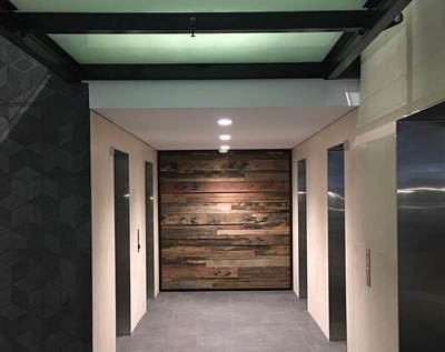 run of the mill recycled timber feature wall
