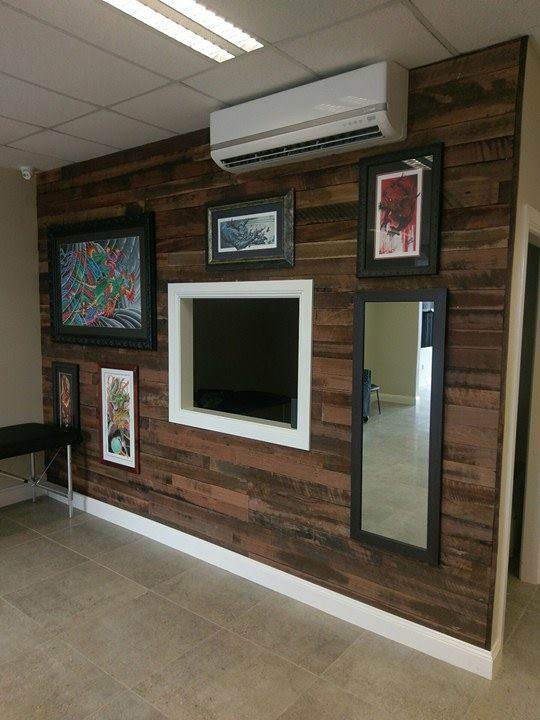 Northern Rivers Recycled Timber recycled Australian recycled hardwood Artisan 2 board wall panels. For business, commercial or residential interior design. Shellharbour Classic Tattoo