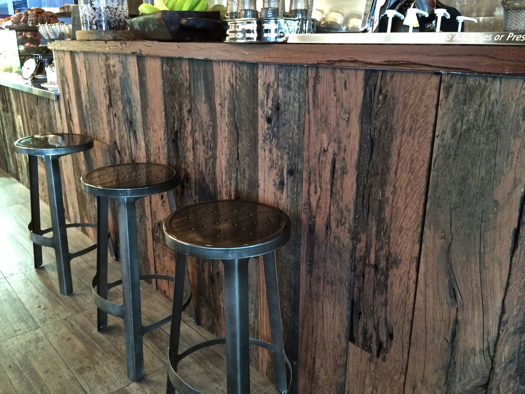 Cafe featuring reclaimed timber